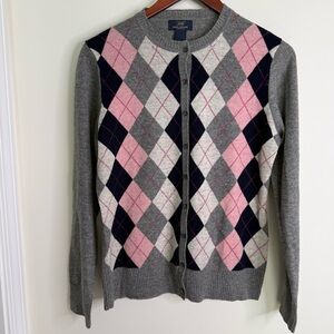 Brooks Brothers 100% Lambswool Multicolored Argyle Sweater Size Medium